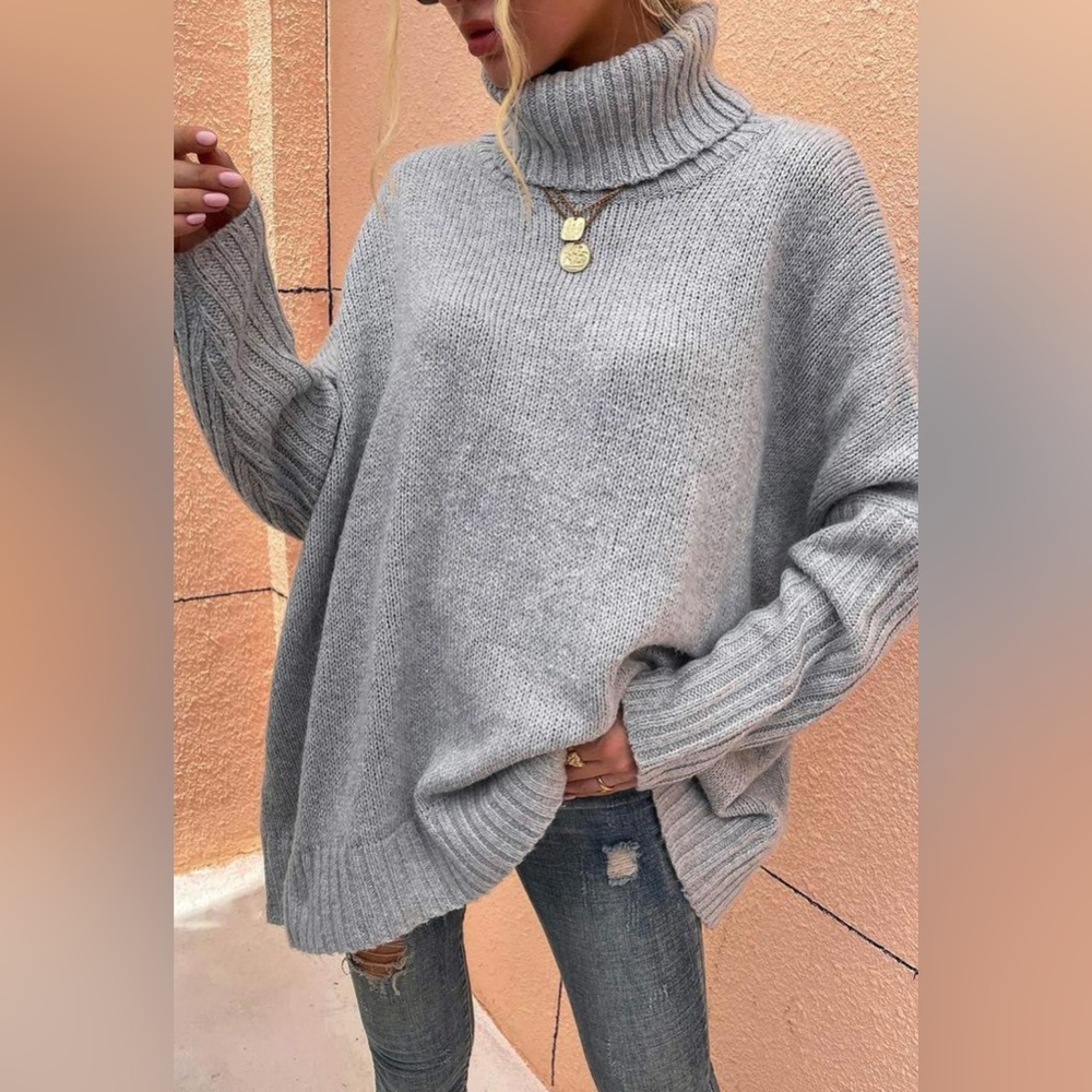 Gray knit sweater